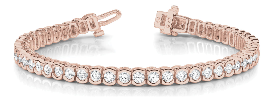 14K Rose Gold 3.25ctw Round Diamond Bracelet