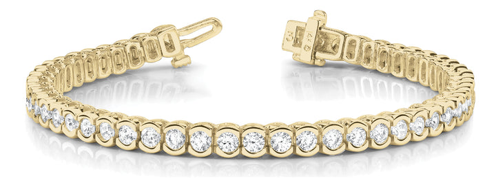 14K Yellow Gold 3.25ct Round Diamond Bracelet