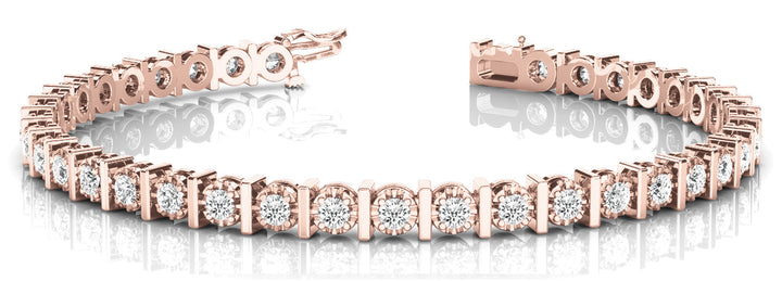 14K Rose Gold Diamond Line Bracelet