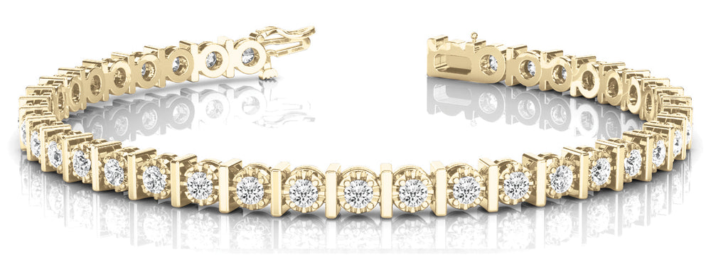14K Yellow Gold Diamond In-Line Bracelet