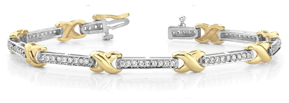 14K Yellow Gold 2ctw Round Diamond Fashion Bracelet