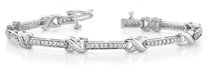 18K White Gold 2ctw Round Diamond Fashion Bracelet
