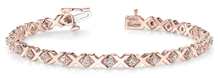 18K Rose Gold 7/8 ct Diamond Fashion Bracelet