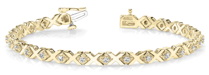 14K Yellow Gold Diamond Line Bracelet - 1.25 ctw