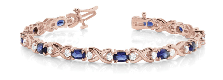 14K Rose Gold Diamond Fashion Tennis Bracelet