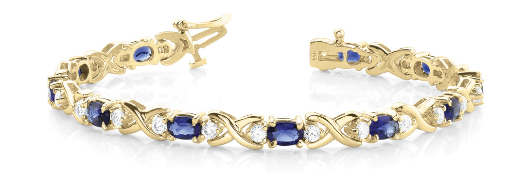 14K Yellow Gold Multi-Diamond Fashion Bracelet