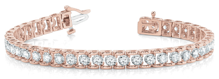 18K Rose Gold Diamond In-Line Bracelet