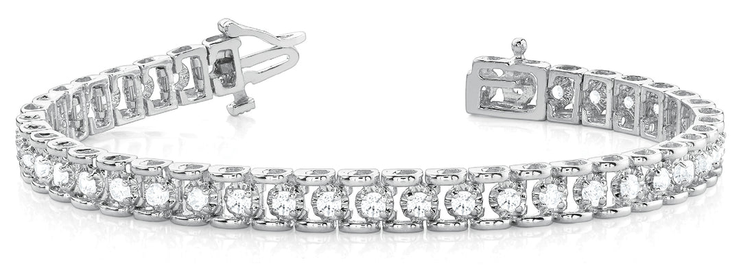 Platinum 1.125ctw Round Diamond Fashion Bracelet