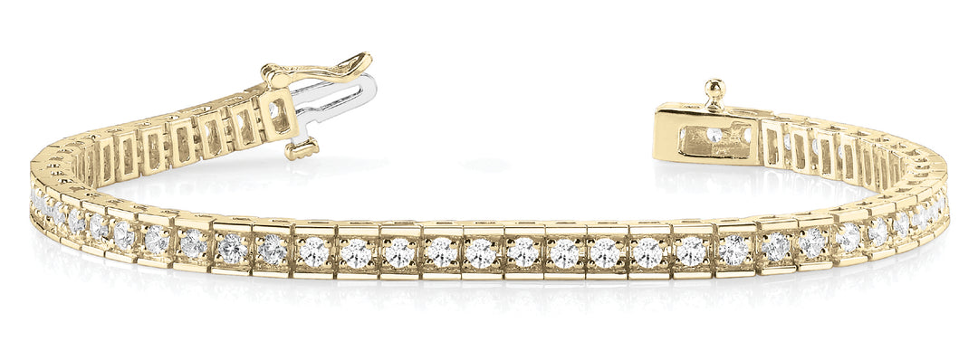 18K Yellow Gold Diamond In-Line Bracelet