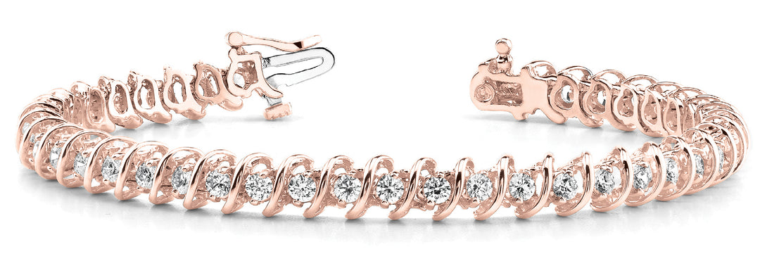 18K Rose Gold 2ctw Diamond In-Line Bracelet