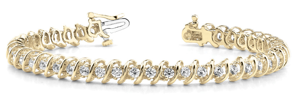 14K Yellow Gold 2ctw Diamond In-Line Bracelet