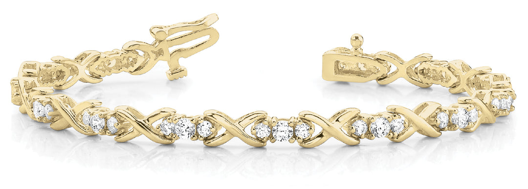 18K Yellow Gold Round Diamond Fashion Bracelet