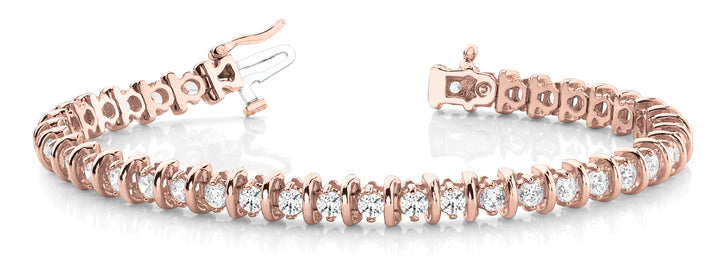 14K Rose Gold 4ct Diamond Bar Bracelet