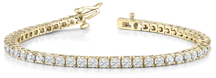 18K Yellow Gold 2ctw Round Diamond Tennis Bracelet