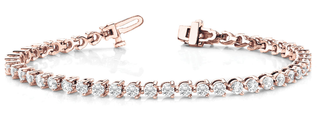 14K Rose Gold Diamond In-Line Bracelet
