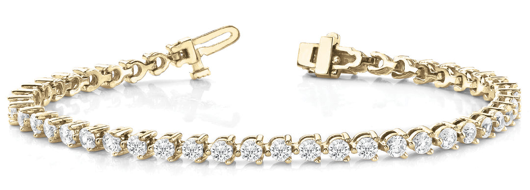 14K Yellow Gold 3.24ctw Diamond Line Bracelet