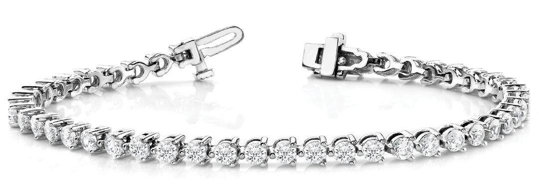 Platinum 3.24ctw Round Diamond Fashion Bracelet