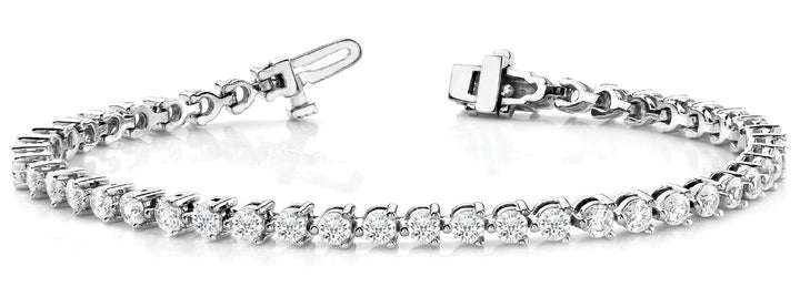 18K White Gold 3.24ctw Diamond Line Bracelet