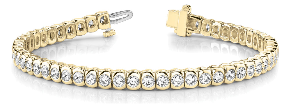 14K Yellow Gold 3.84 CT Diamond Line Bracelet