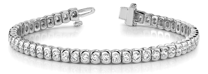 18K White Gold 3ctw Round Diamond Fashion Bracelet