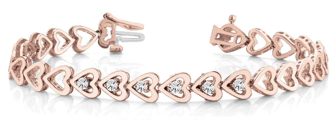 14K Rose Gold 1/4 CT Diamond Line Bracelet