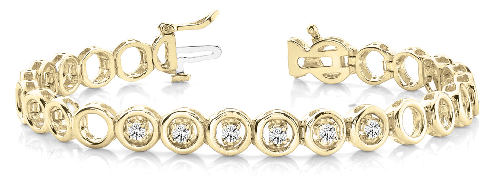 14K Yellow Gold 1/3 ct Diamond Line Bracelet