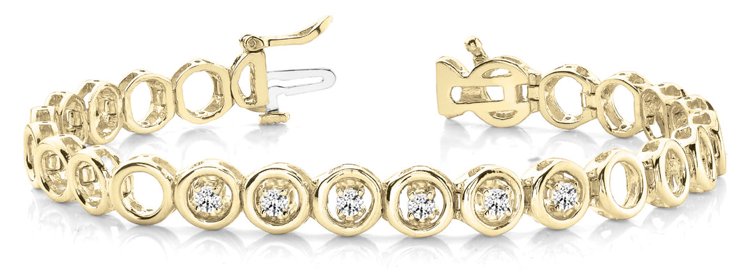 18K Yellow Gold Diamond Line Bracelet