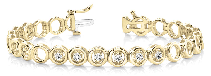 18K Yellow Gold Diamond Line Bracelet