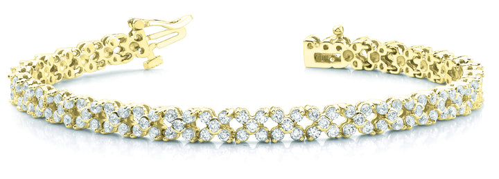 18K Yellow Gold Diamond Tennis Bracelet 4.25 CTW
