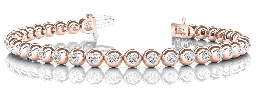 Rose Gold 1 CT Diamond Line Bracelet