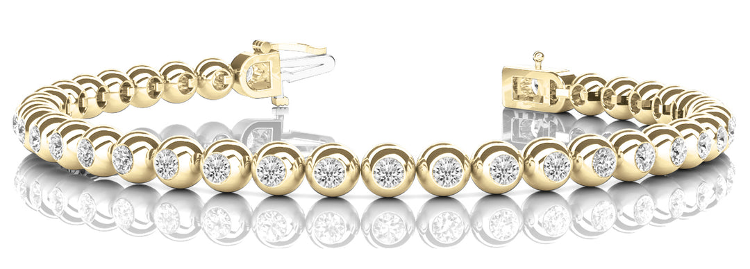 14K Yellow Gold 1ctw Diamond Line Bracelet