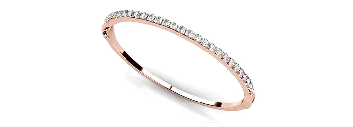 18K Rose Gold Diamond Fashion Bangle Bracelet