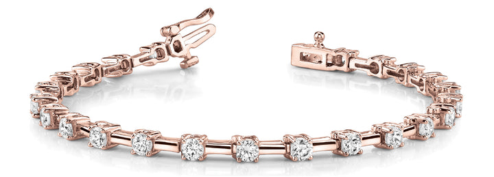18K Rose Gold 2ctw Round Diamond Fashion Bracelet