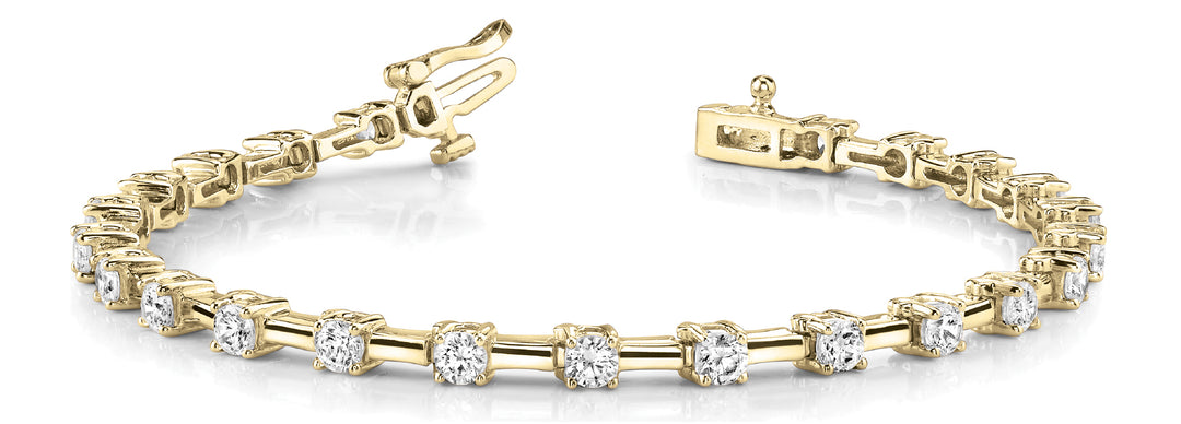 14K Yellow Gold 3ctw Round Diamond Fashion Bracelet