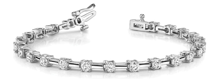 14K White Gold 3ctw Round Diamond Fashion Bracelet