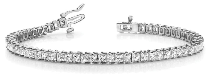 Platinum White 5.25ctw Square Diamond Bracelet