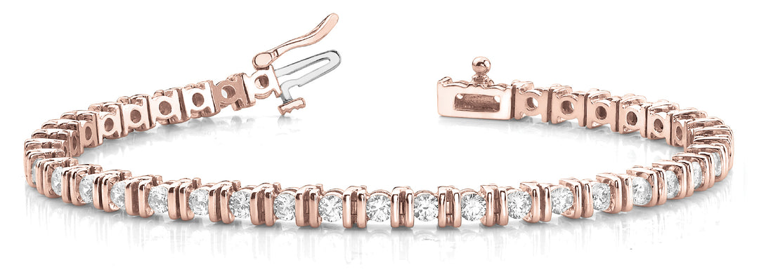 14K Rose Gold Diamond Bar Bracelet
