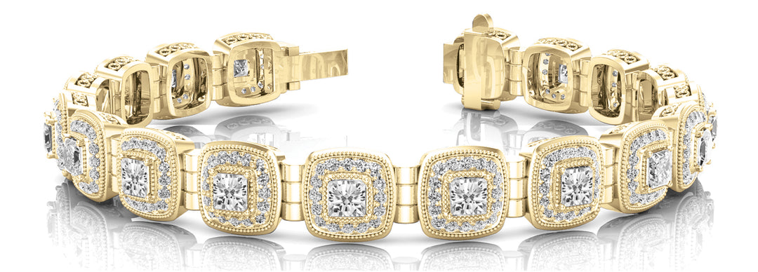 18K Yellow Gold Multi-Diamond Fashion Bracelet
