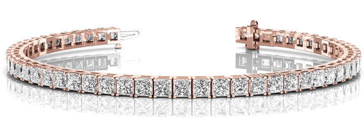 Rose Gold Square Diamond Line Bracelet