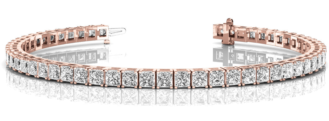 14K Rose Gold Square Diamond Tennis Bracelet