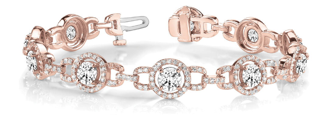 14K Rose Gold Multi-Diamond Fashion Bracelet