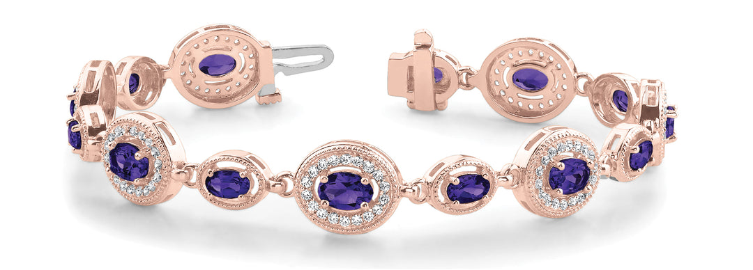 14K Rose Gold Diamond Fashion Bracelet