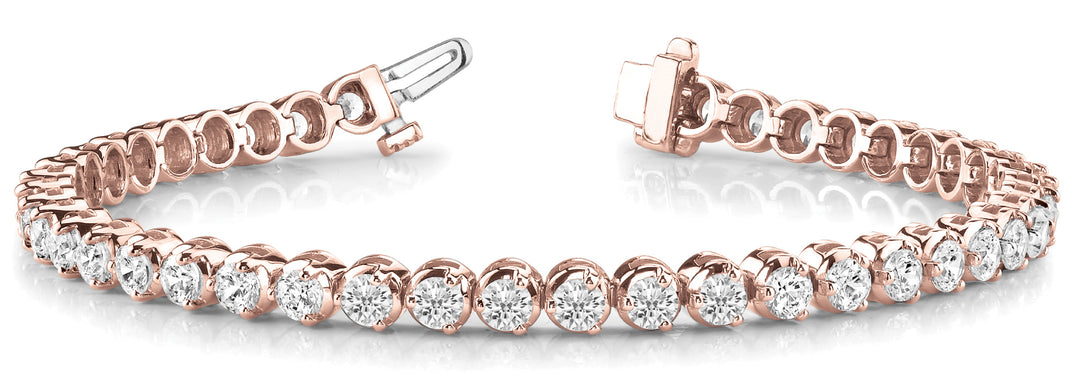 14K Rose Gold Round Diamond Fashion Bracelet
