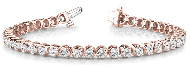 18K Rose Gold 4.83ctw Round Diamond Bracelet