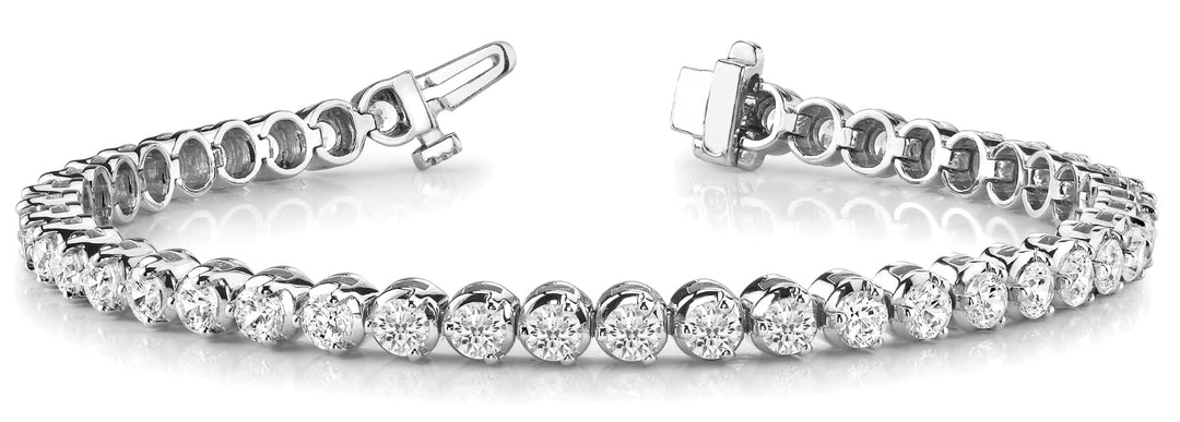 14K White Gold Round Diamond Fashion Bracelet
