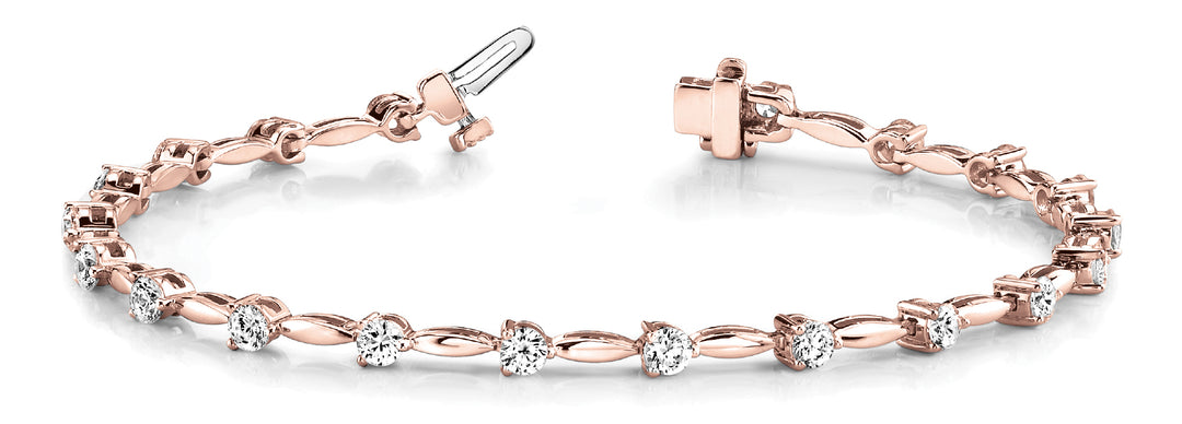 Rose Gold 1 CT Diamond Fashion Tennis Bracelet
