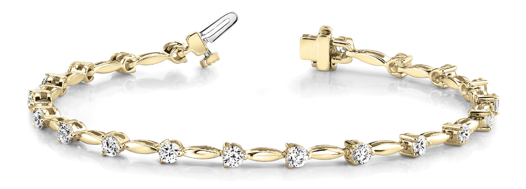 14K Yellow Gold 1ctw Round Diamond Fashion Bracelet