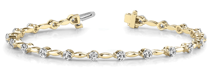 18K Yellow Gold 3ctw Round Diamond Fashion Bracelet