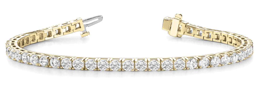 14K Yellow Gold 5.87ctw Diamond Line Bracelet