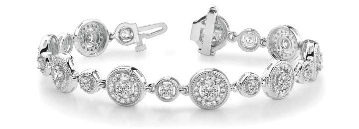 Vintage 14K White Gold Diamond Tennis Bracelet